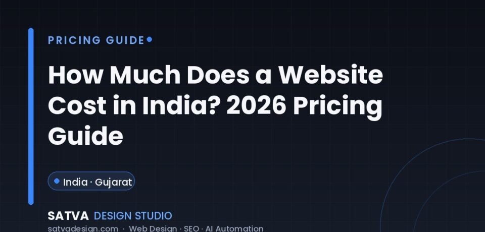 How much a website costs in India — 2026 pricing guide by Satva Design Studio